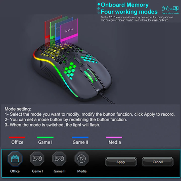 DIWROLY Gaming Mouse Mechanical