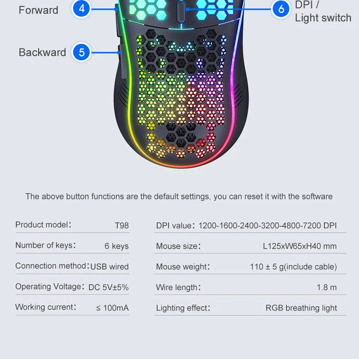 DIWROLY Gaming Mouse Mechanical