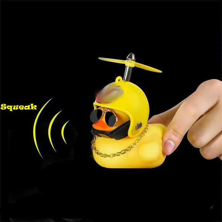 Car Duck With Helmet Broken Wind