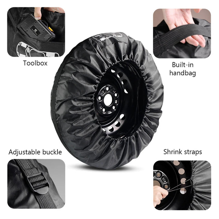 SEAMETAL 1pc Universal Car Spare Tire Covers Case Auto Wheel Tires Storage Bags Oxford Cloth Dust-proof Protector Car Accessorie