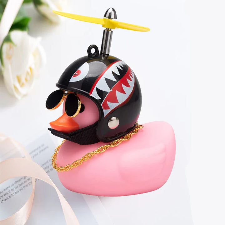 Car Duck With Helmet Broken Wind