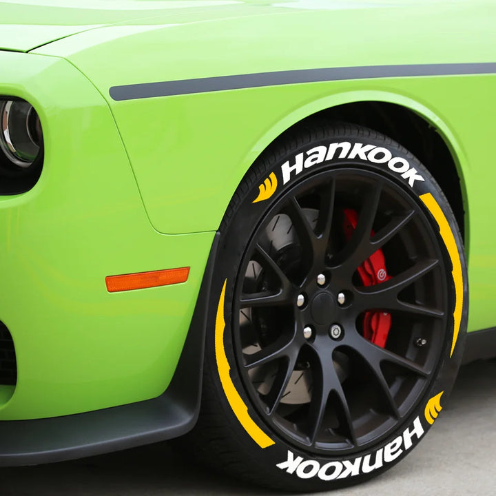 Permanent Tire Lettering Sticker HANKOOK 1.38'' For 15''-24'' Car Wheel Stickers 3D PVC Lettering Tire Decoration