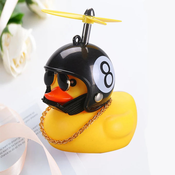 Car Duck With Helmet Broken Wind