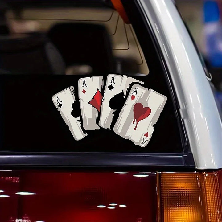 Poker Spades A Pattern Motorcycle Decals