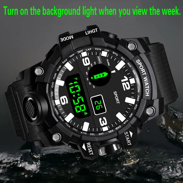 RUBBER Sports Electronic Wristwatch