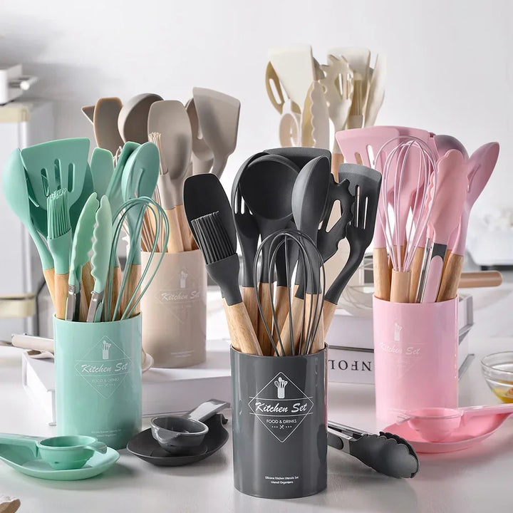 12Pcs Silicone Cooking Utensils