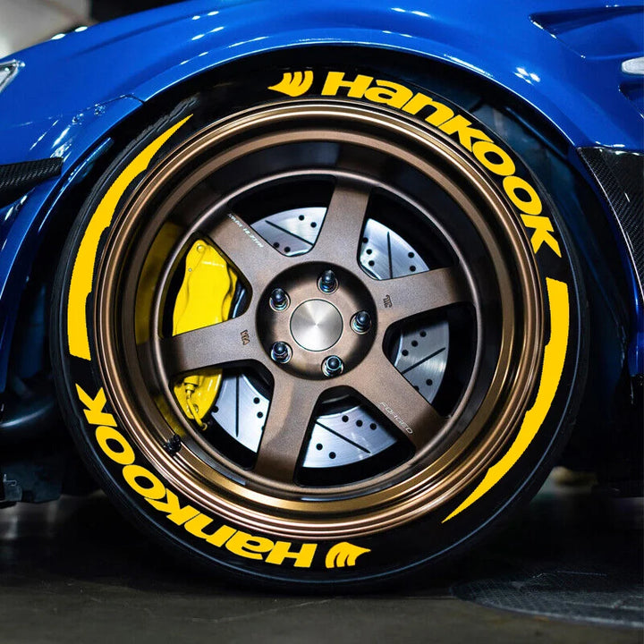 Permanent Tire Lettering Sticker HANKOOK 1.38'' For 15''-24'' Car Wheel Stickers 3D PVC Lettering Tire Decoration