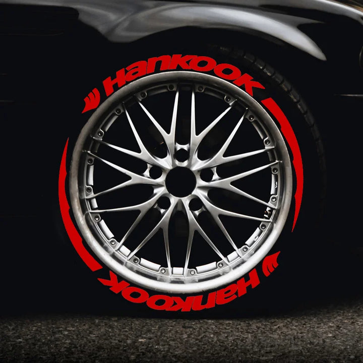 Permanent Tire Lettering Sticker HANKOOK 1.38'' For 15''-24'' Car Wheel Stickers 3D PVC Lettering Tire Decoration