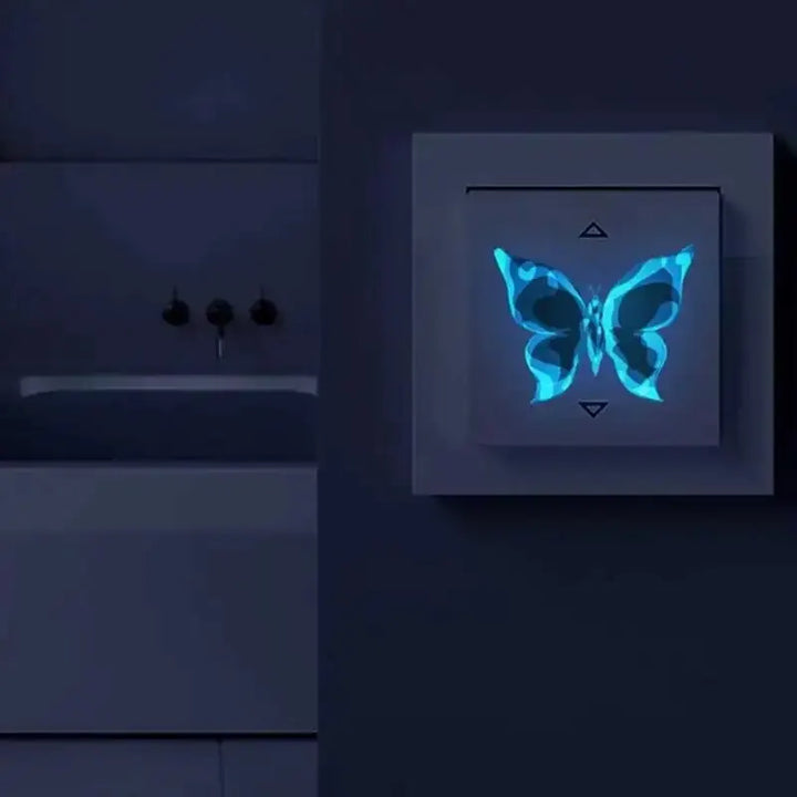 6PC Blue Luminous Small Butterfly