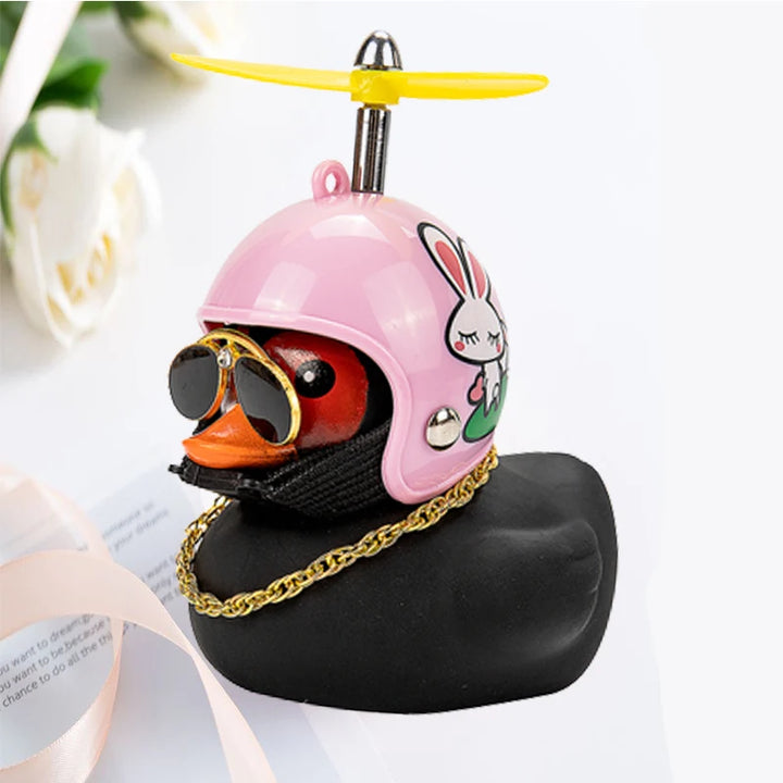 Car Duck With Helmet Broken Wind