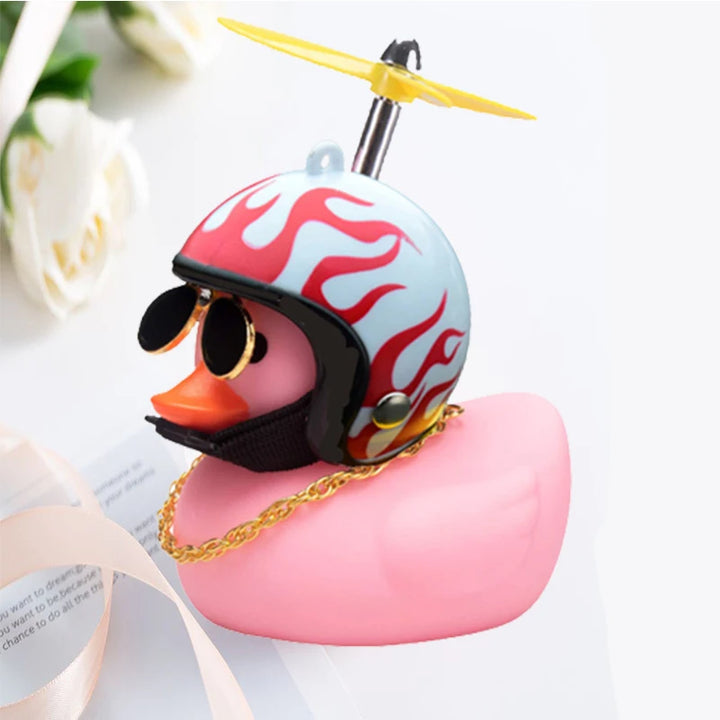 Car Duck With Helmet Broken Wind