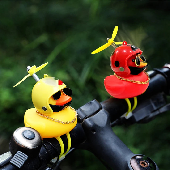 Car Duck With Helmet Broken Wind