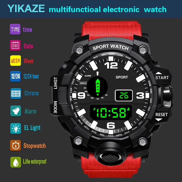 RUBBER Sports Electronic Wristwatch