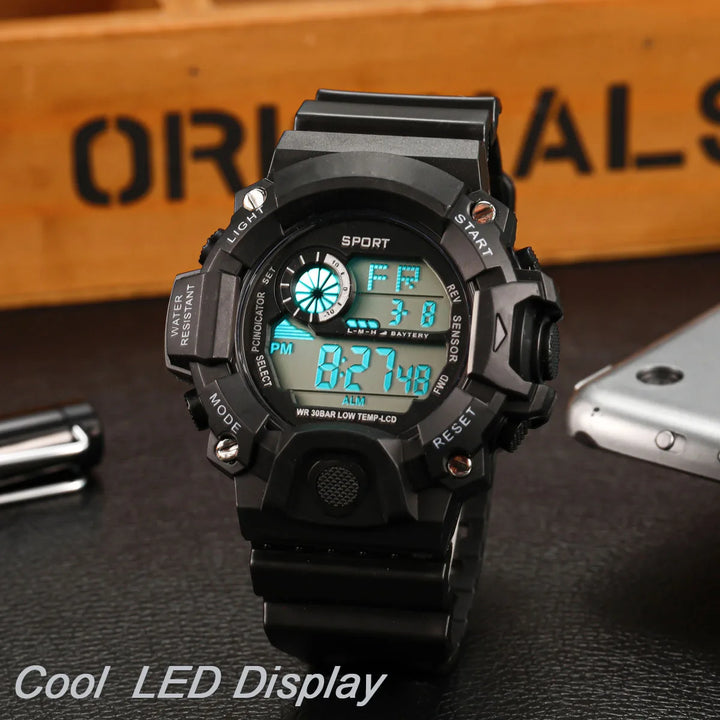 RUBBER Sports Electronic Wristwatch