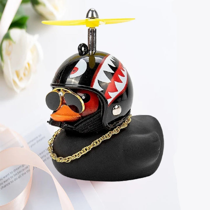 Car Duck With Helmet Broken Wind