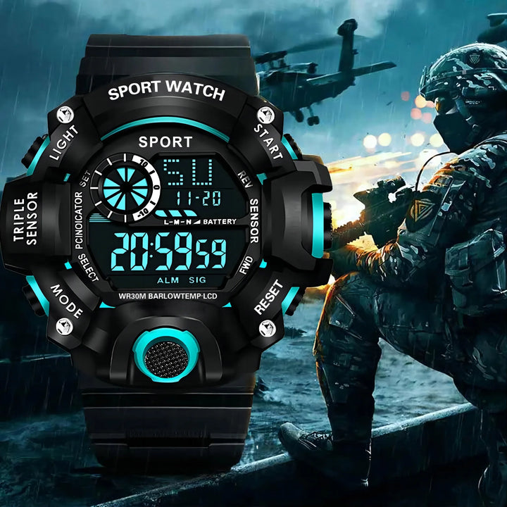 RUBBER Sports Electronic Wristwatch