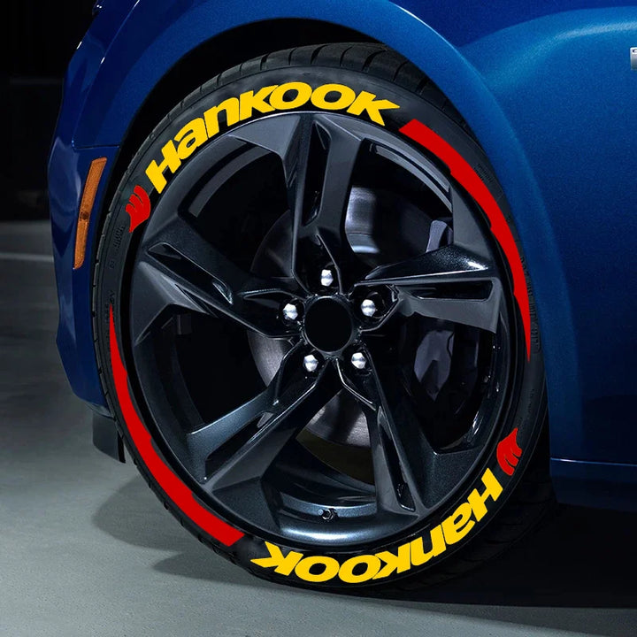 Permanent Tire Lettering Sticker HANKOOK 1.38'' For 15''-24'' Car Wheel Stickers 3D PVC Lettering Tire Decoration