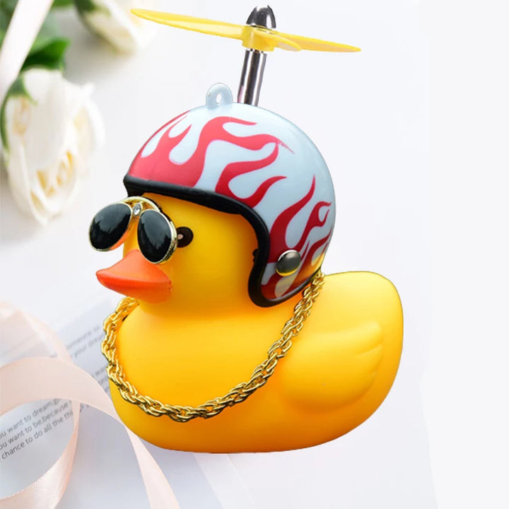 Car Duck With Helmet Broken Wind