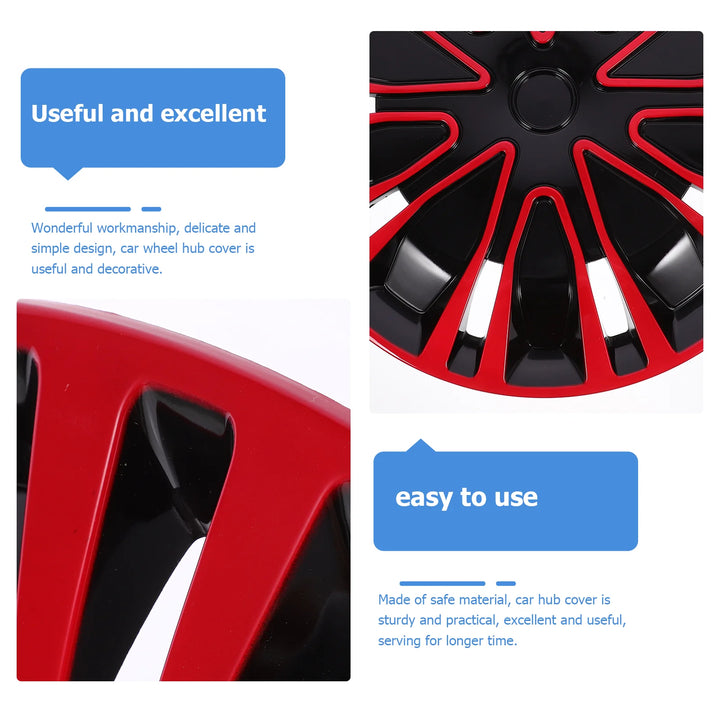 15 Inch Red Black Wheel Covers