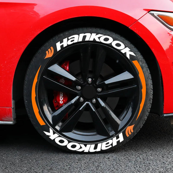 Permanent Tire Lettering Sticker HANKOOK 1.38'' For 15''-24'' Car Wheel Stickers 3D PVC Lettering Tire Decoration
