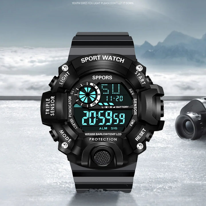 RUBBER Sports Electronic Wristwatch