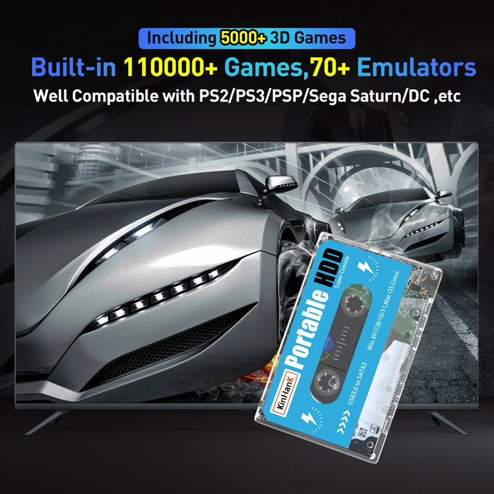 KINHANK  500G Gaming HDD 100000 Video Games