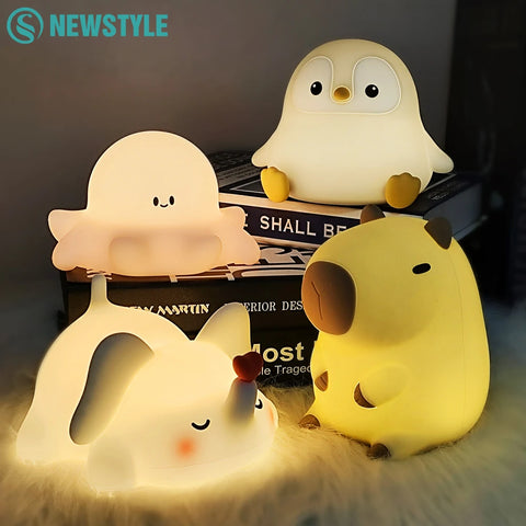 Cute Penguin Night Light for Kids Bedroom Rechargeable