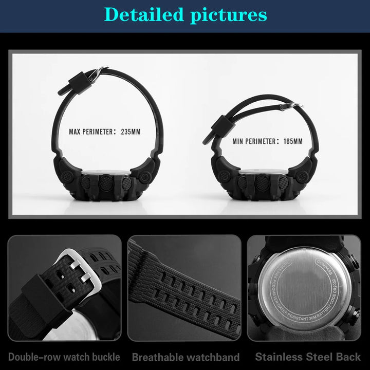 RUBBER Sports Electronic Wristwatch