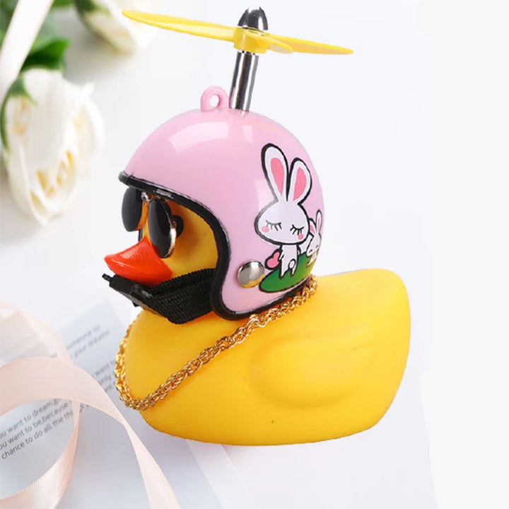 Car Duck With Helmet Broken Wind