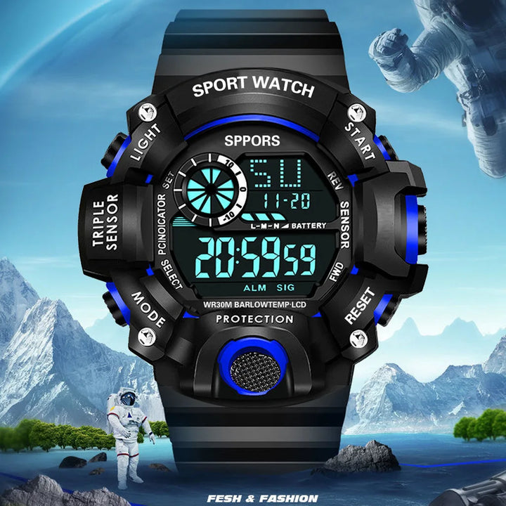 RUBBER Sports Electronic Wristwatch