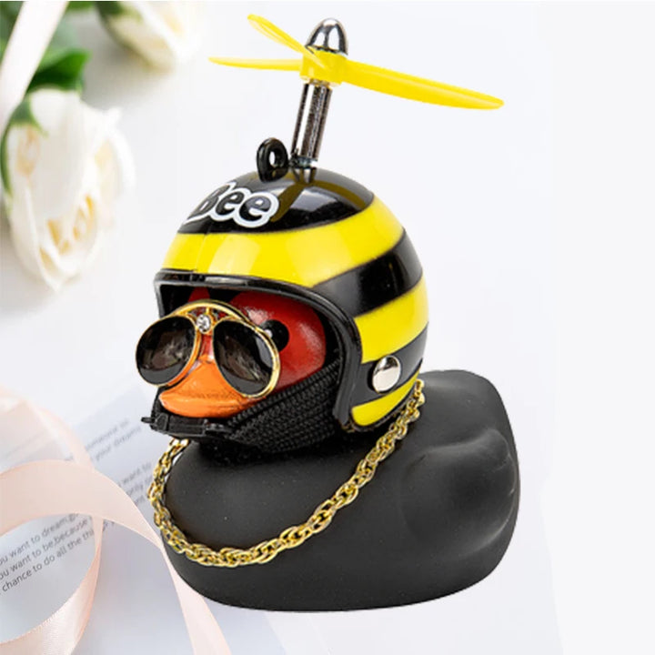 Car Duck With Helmet Broken Wind