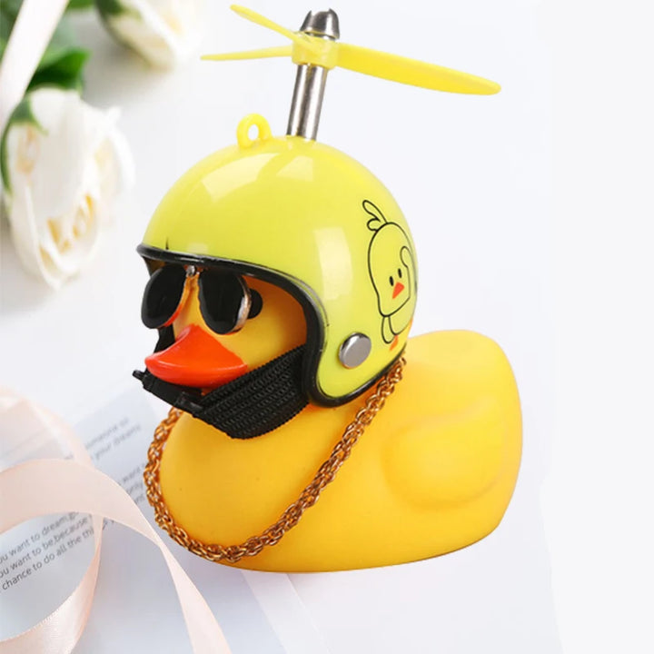 Car Duck With Helmet Broken Wind