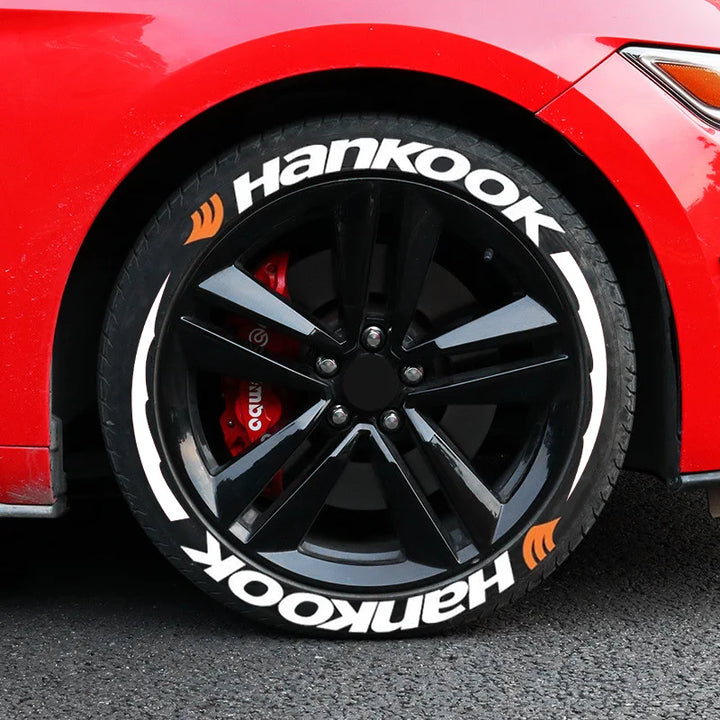 Permanent Tire Lettering Sticker HANKOOK 1.38'' For 15''-24'' Car Wheel Stickers 3D PVC Lettering Tire Decoration