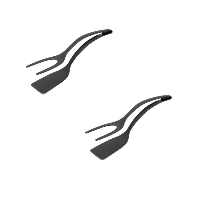 2 In 1 Nylon Grip Flip Tongs Egg Spatula