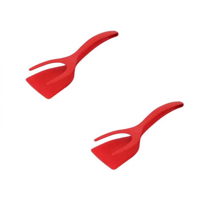 2 In 1 Nylon Grip Flip Tongs Egg Spatula