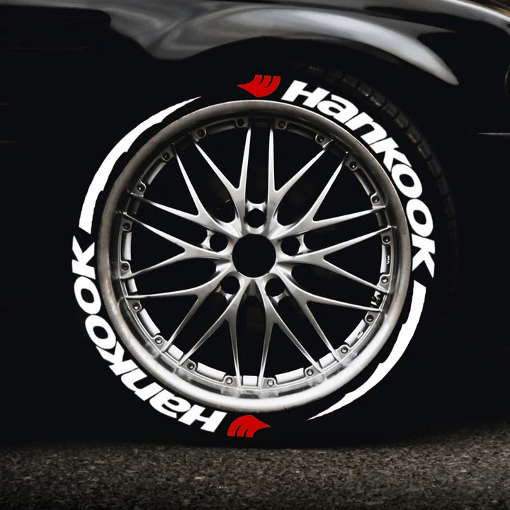 Permanent Tire Lettering Sticker HANKOOK 1.38'' For 15''-24'' Car Wheel Stickers 3D PVC Lettering Tire Decoration