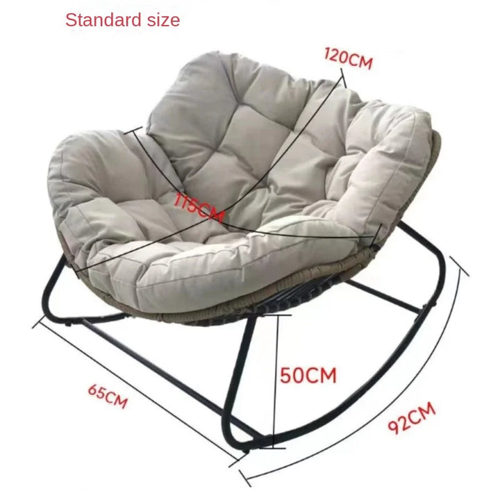 X&D Human Bird Nest Rattan Weaving Rocking Chair