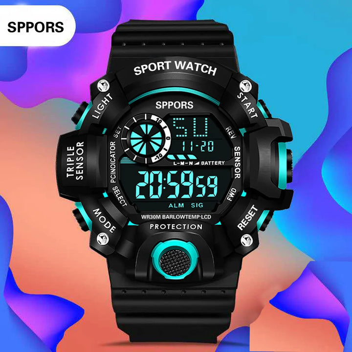 RUBBER Sports Electronic Wristwatch