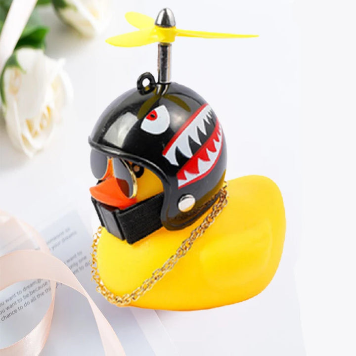 Car Duck With Helmet Broken Wind