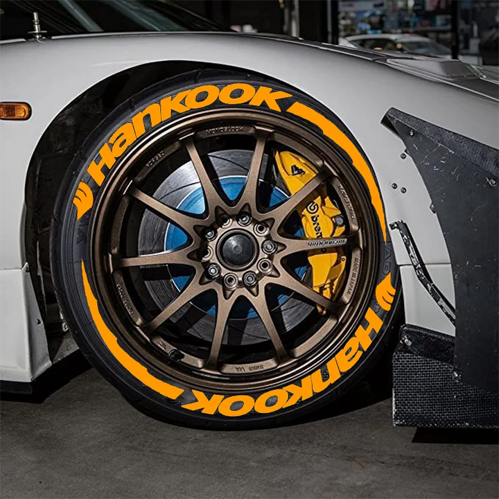 Permanent Tire Lettering Sticker HANKOOK 1.38'' For 15''-24'' Car Wheel Stickers 3D PVC Lettering Tire Decoration