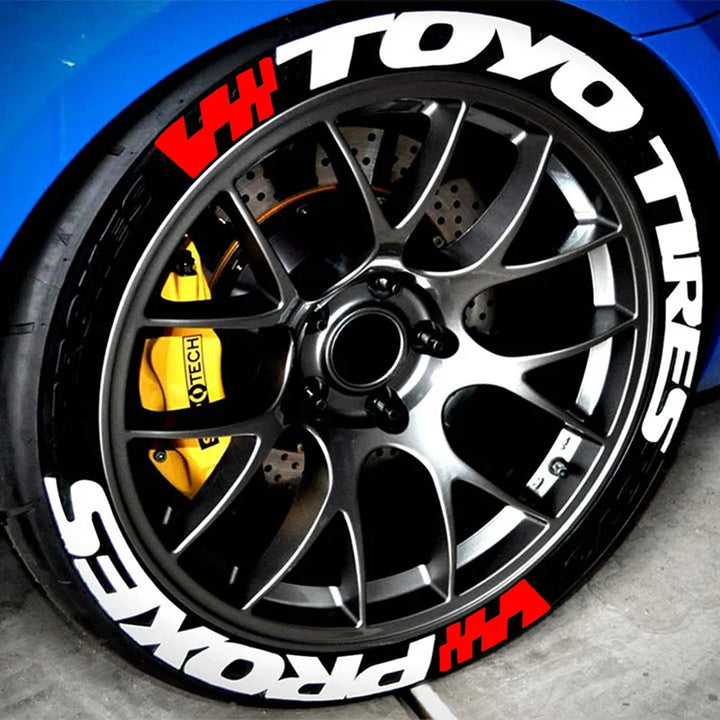 Permanent Tire Lettering Sticker TOYO TIRES PROXES 3D