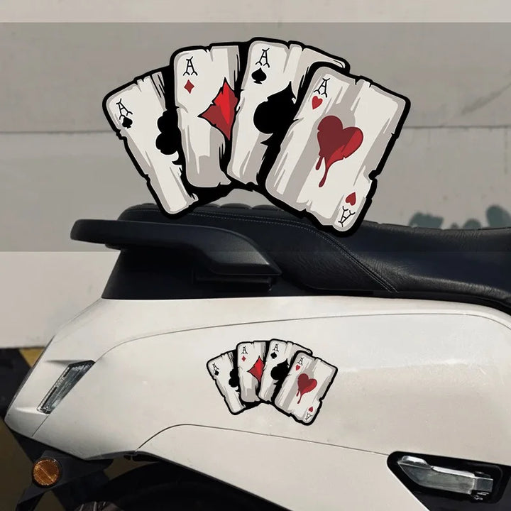 Poker Spades A Pattern Motorcycle Decals