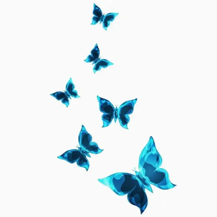 6PC Blue Luminous Small Butterfly