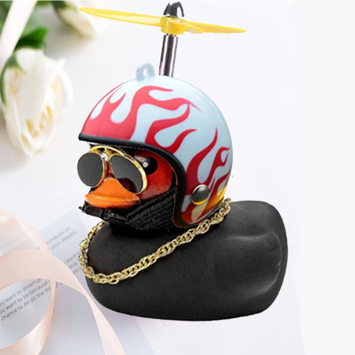 Car Duck With Helmet Broken Wind