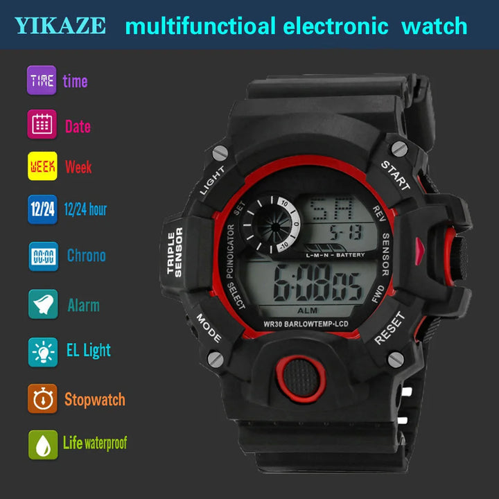 RUBBER Sports Electronic Wristwatch