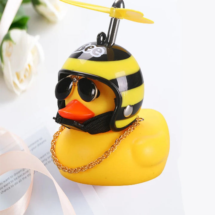 Car Duck With Helmet Broken Wind