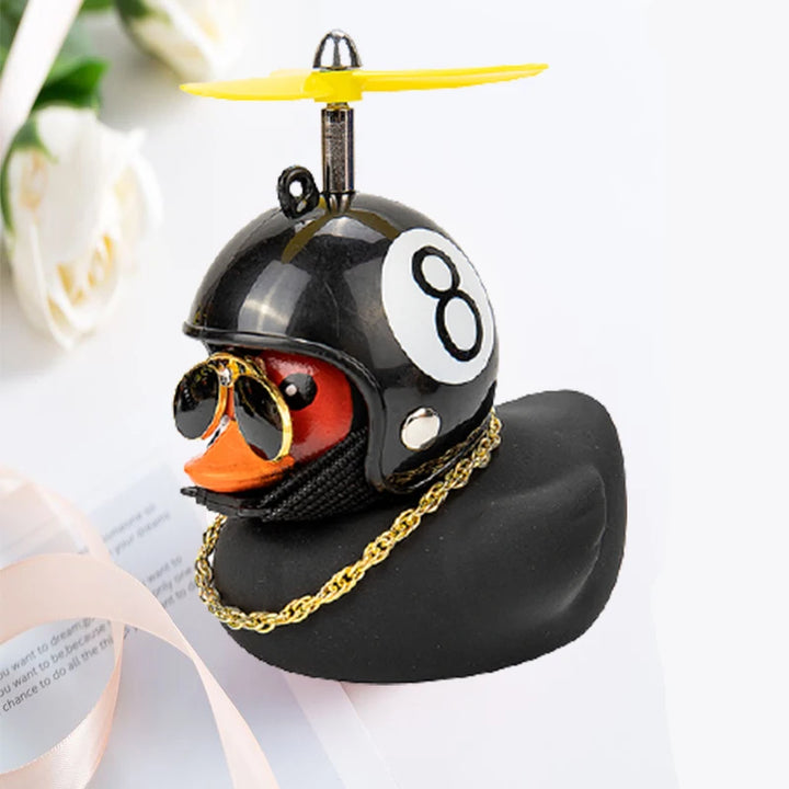 Car Duck With Helmet Broken Wind