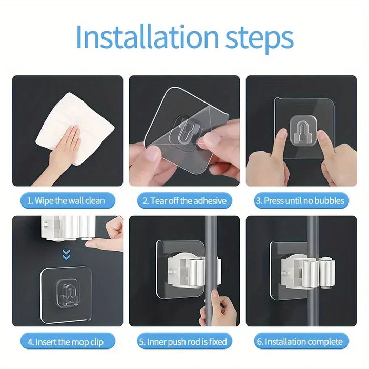 Mop Holder Self-adhesive Broom Stand