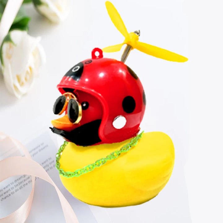Car Duck With Helmet Broken Wind